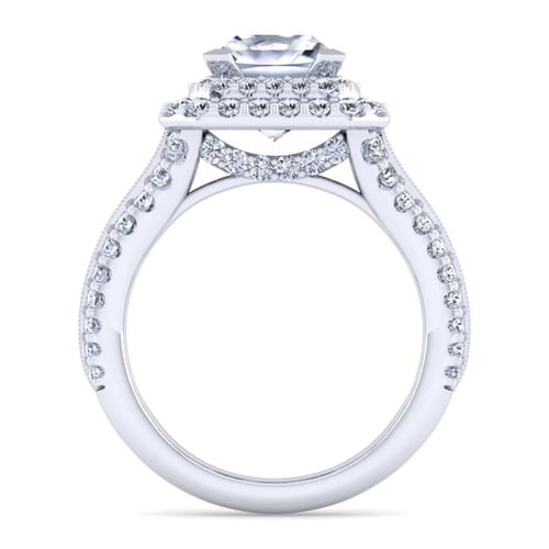 14K White Gold Princess Cut Diamond Channel Set Engagement Ring