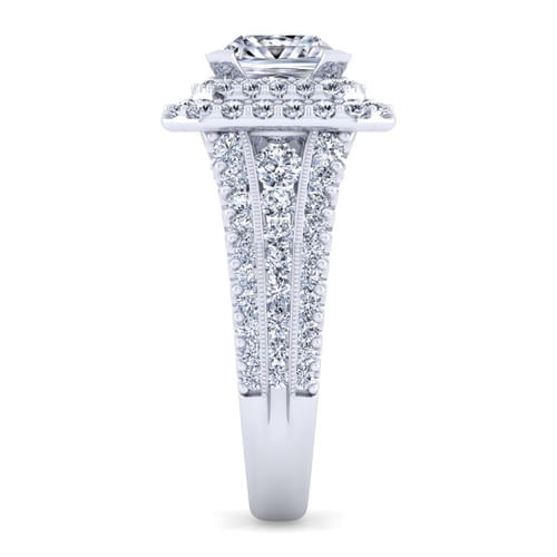 14K White Gold Princess Cut Diamond Channel Set Engagement Ring