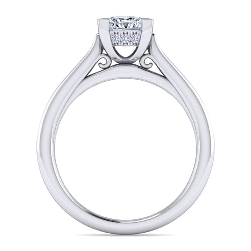 14K White Gold Princess Cut Diamond Channel Set Engagement Ring