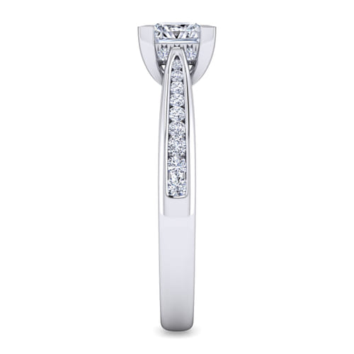 14K White Gold Princess Cut Diamond Channel Set Engagement Ring