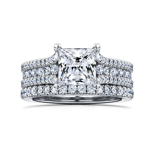 14K White Gold Princess Cut Diamond Channel Set Engagement Ring