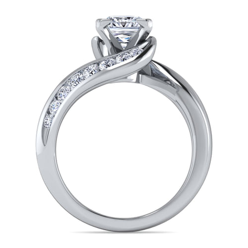 14K White Gold Princess Cut Diamond Channel Set Engagement Ring