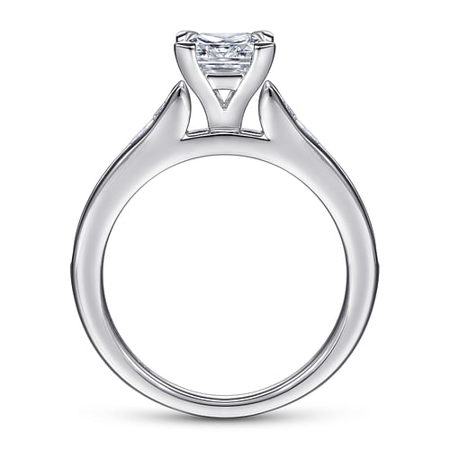 14K White Gold Princess Cut Diamond Channel Set Engagement Ring