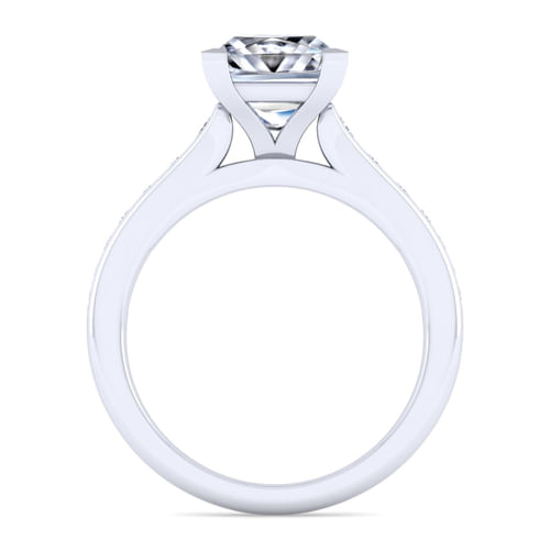 14K White Gold Princess Cut Diamond Channel Set Engagement Ring