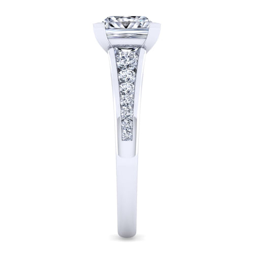 14K White Gold Princess Cut Diamond Channel Set Engagement Ring
