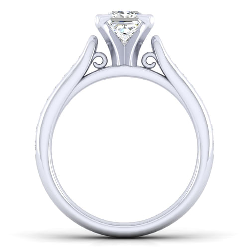 14K White Gold Princess Cut Diamond Channel Set Engagement Ring
