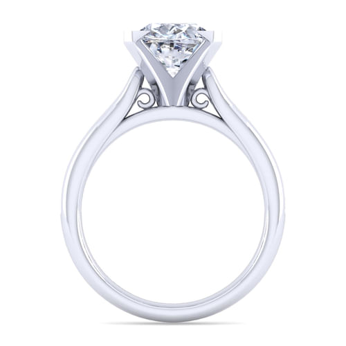 14K White Gold Princess Cut Diamond Channel Set Engagement Ring