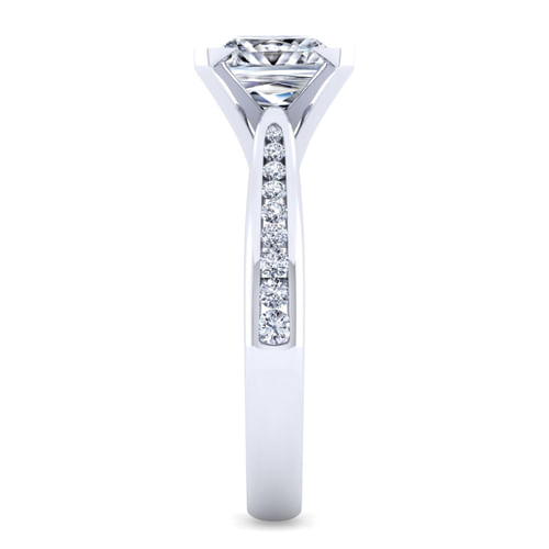 14K White Gold Princess Cut Diamond Channel Set Engagement Ring