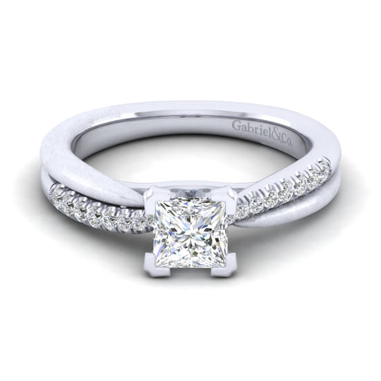 Gabriel - 14K White Gold Princess Cut Diamond Engagement Ring Gabriel - 14K White Gold Princess Cut Diamond Engagement Ring