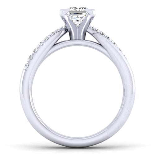 14K White Gold Princess Cut Diamond Engagement Ring