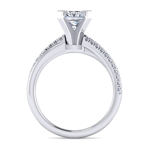 14K White Gold Princess Cut Diamond Engagement Ring