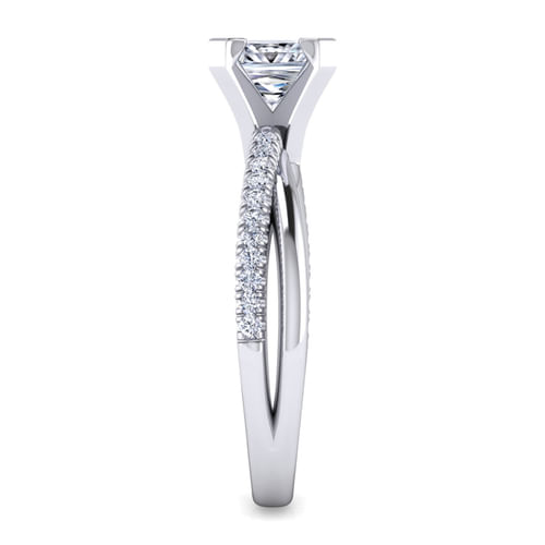 14K White Gold Princess Cut Diamond Engagement Ring