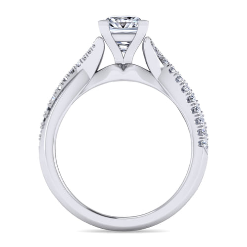 14K White Gold Princess Cut Diamond Engagement Ring