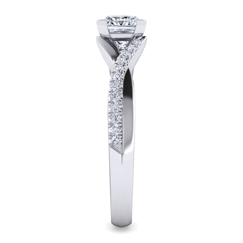 14K White Gold Princess Cut Diamond Engagement Ring