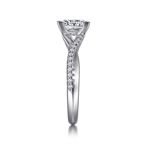 14K White Gold Princess Cut Diamond Engagement Ring