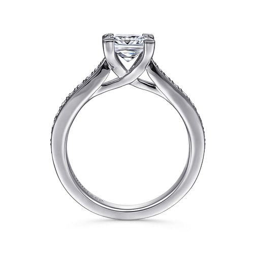 14K White Gold Princess Cut Diamond Engagement Ring