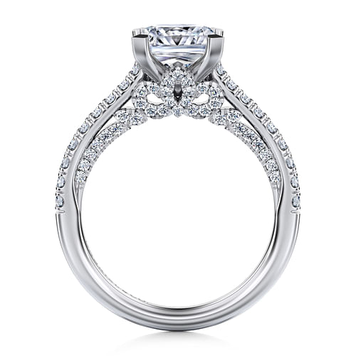 14K White Gold Princess Cut Diamond Engagement Ring