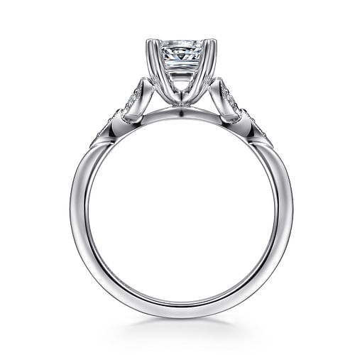 14K White Gold Princess Cut Diamond Engagement Ring