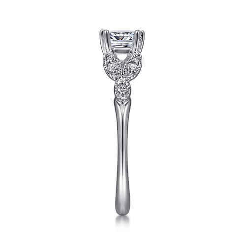 14K White Gold Princess Cut Diamond Engagement Ring