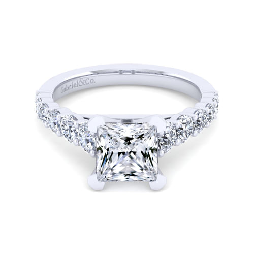 14K White Gold Princess Cut Diamond Engagement Ring