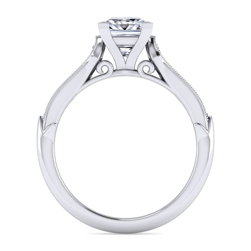 14K White Gold Princess Cut Diamond Engagement Ring