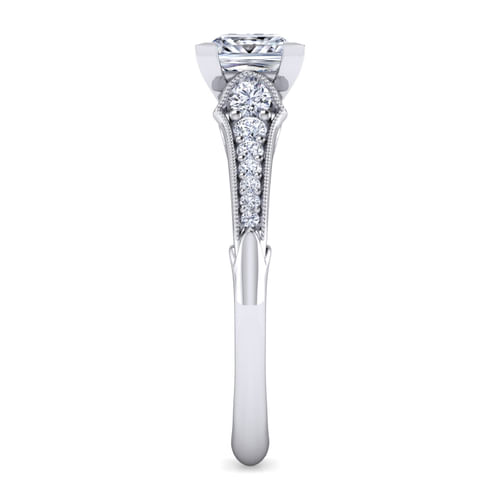 14K White Gold Princess Cut Diamond Engagement Ring