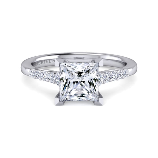 Gabriel - 14K White Gold Princess Cut Diamond Engagement Ring