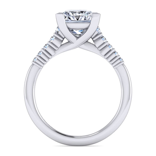 14K White Gold Princess Cut Diamond Engagement Ring