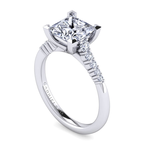 14K White Gold Princess Cut Diamond Engagement Ring