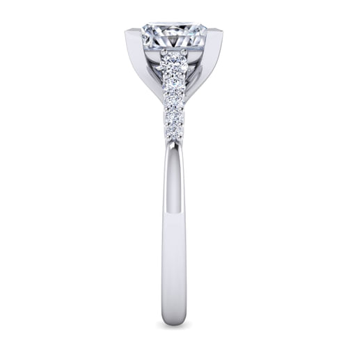 14K White Gold Princess Cut Diamond Engagement Ring