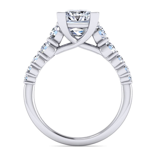 14K White Gold Princess Cut Diamond Engagement Ring