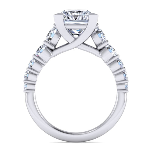 14K White Gold Princess Cut Diamond Engagement Ring