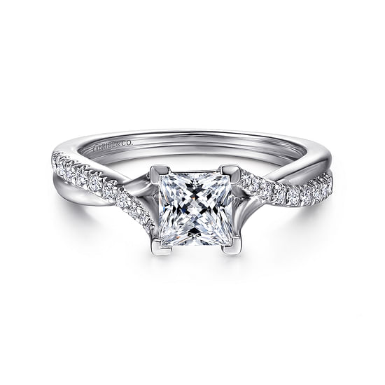 Gabriel - 14K White Gold Princess Cut Diamond Engagement Ring