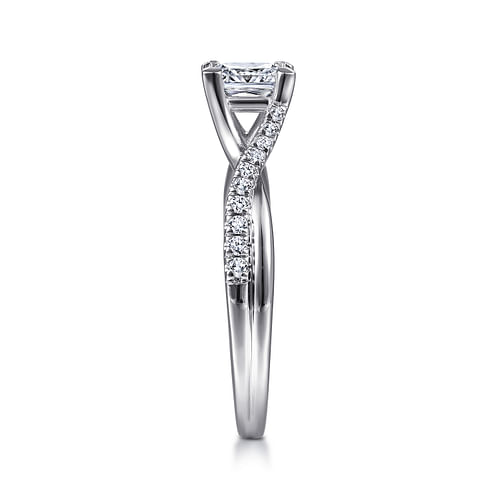 14K White Gold Princess Cut Diamond Engagement Ring