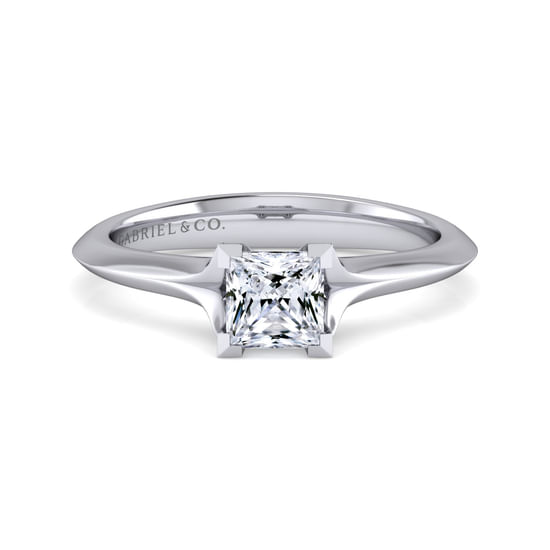 Gabriel - 14K White Gold Princess Cut Diamond Engagement Ring