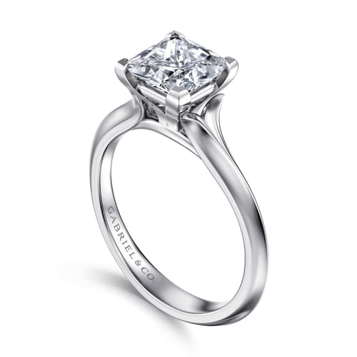 14K White Gold Princess Cut Diamond Engagement Ring