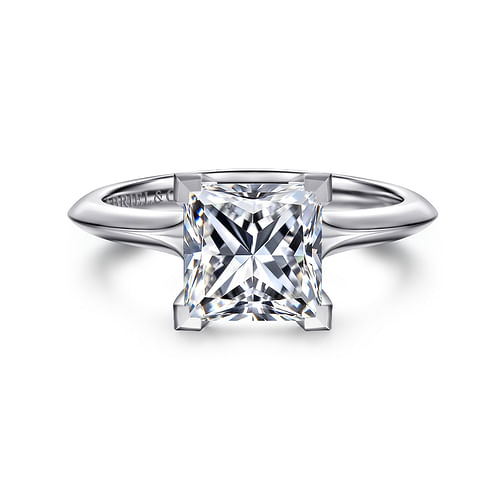 14K White Gold Princess Cut Diamond Engagement Ring