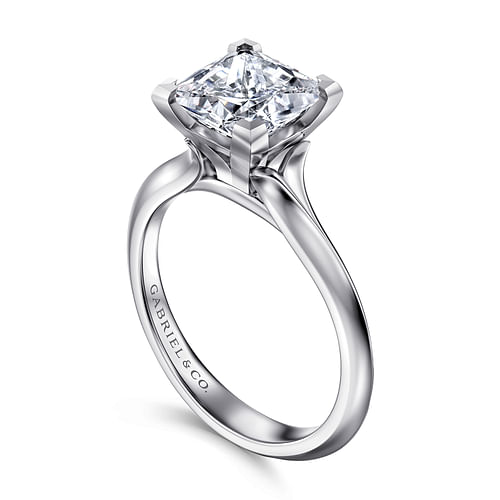 14K White Gold Princess Cut Diamond Engagement Ring