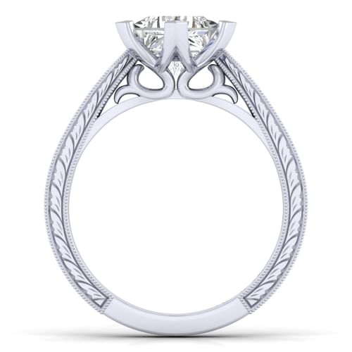 14K White Gold Princess Cut Diamond Engagement Ring