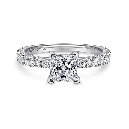Gabriel - 14K White Gold Princess Cut Diamond Engagement Ring