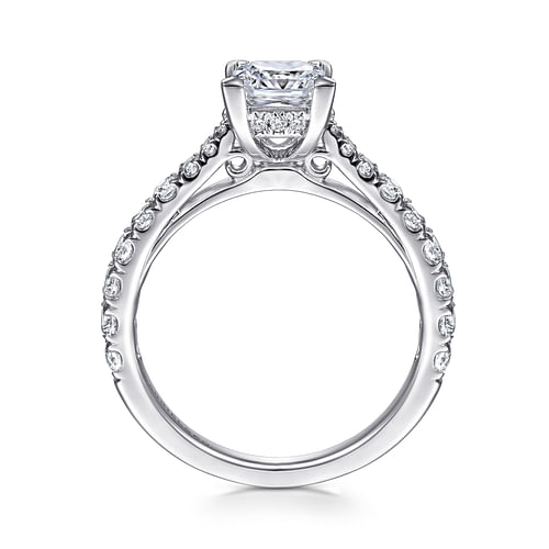 14K White Gold Princess Cut Diamond Engagement Ring