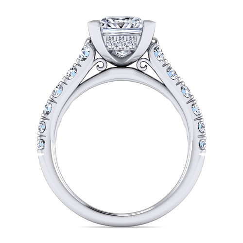 14K White Gold Princess Cut Diamond Engagement Ring