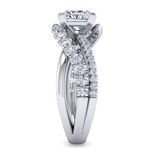 14K White Gold Princess Cut Diamond Engagement Ring