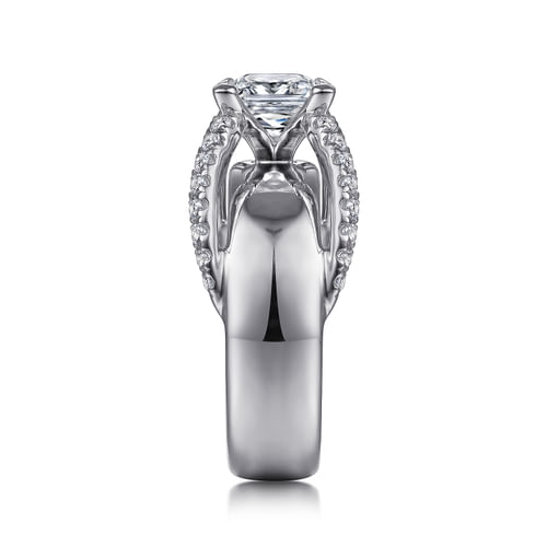 14K White Gold Princess Cut Diamond Engagement Ring