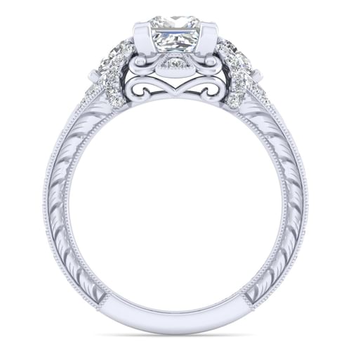 14K White Gold Princess Cut Diamond Engagement Ring