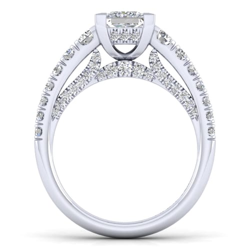 14K White Gold Princess Cut Diamond Engagement Ring