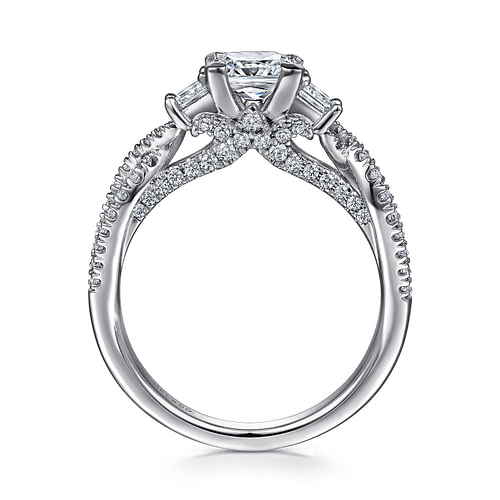 14K White Gold Princess Cut Diamond Engagement Ring