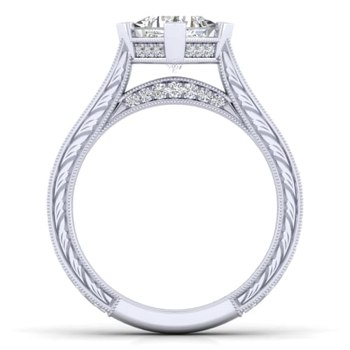 14K White Gold Princess Cut Diamond Engagement Ring