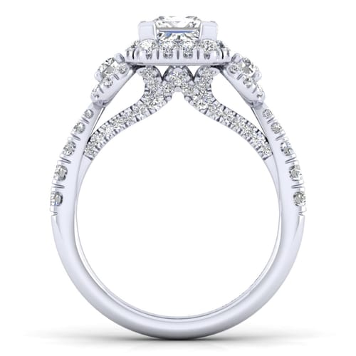 14K White Gold Princess Cut Diamond Engagement Ring