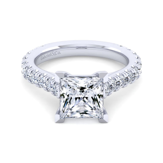 Gabriel - 14K White Gold Princess Cut Diamond Engagement Ring